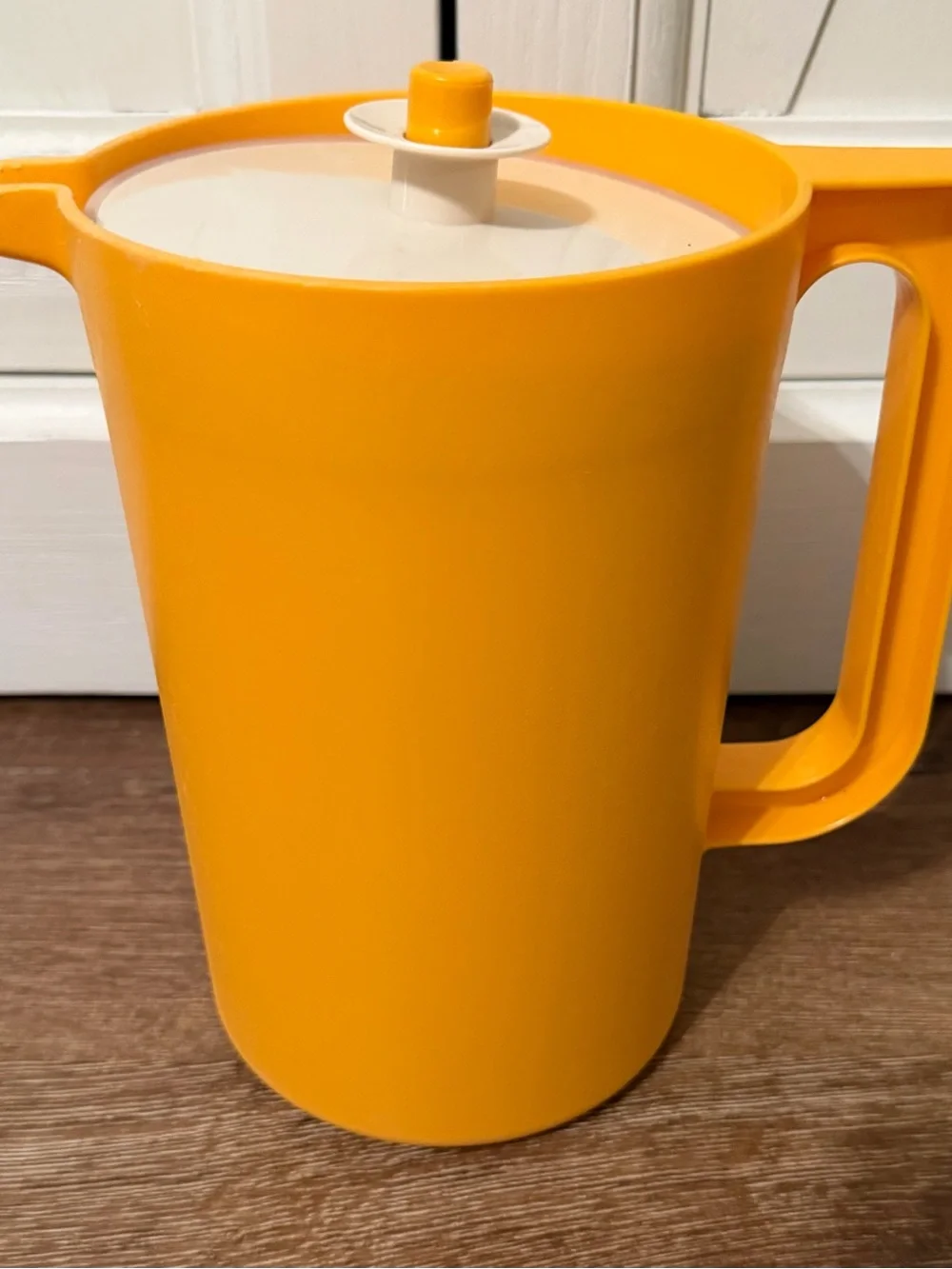 Vintage Tupperware Bright Yellow Pitcher with Pour Spout and Handle